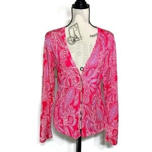 Jones New York paisley cardigan in pink women’s medium